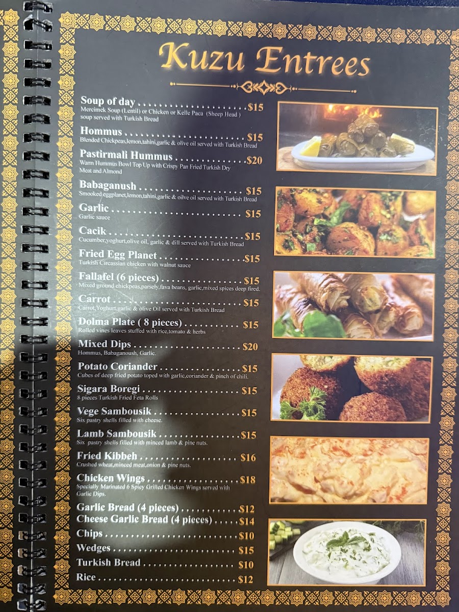 Menu Kuzu Turkish Resturant & Shisha Lounge-1