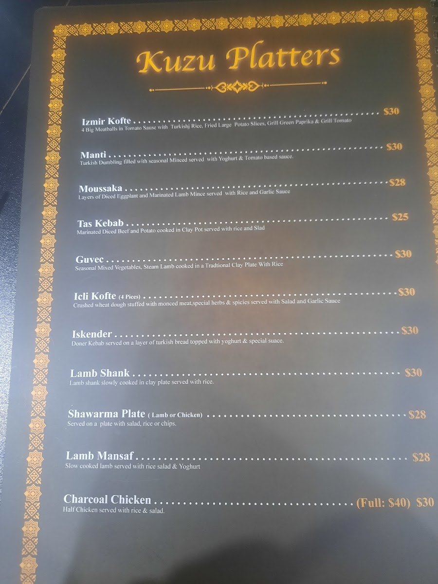 Menu Kuzu Turkish Resturant & Shisha Lounge-2
